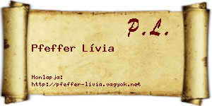 Pfeffer Lívia névjegykártya